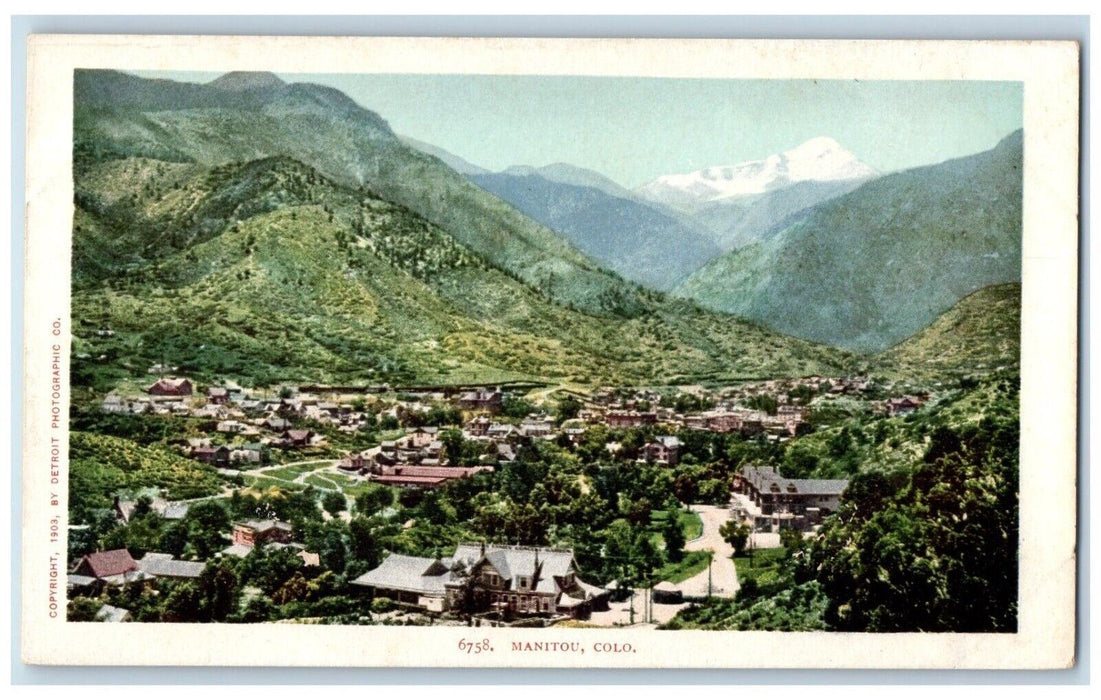 c1905's Detroit Photographic Town View Mountain Manitou Colorado CO Postcard