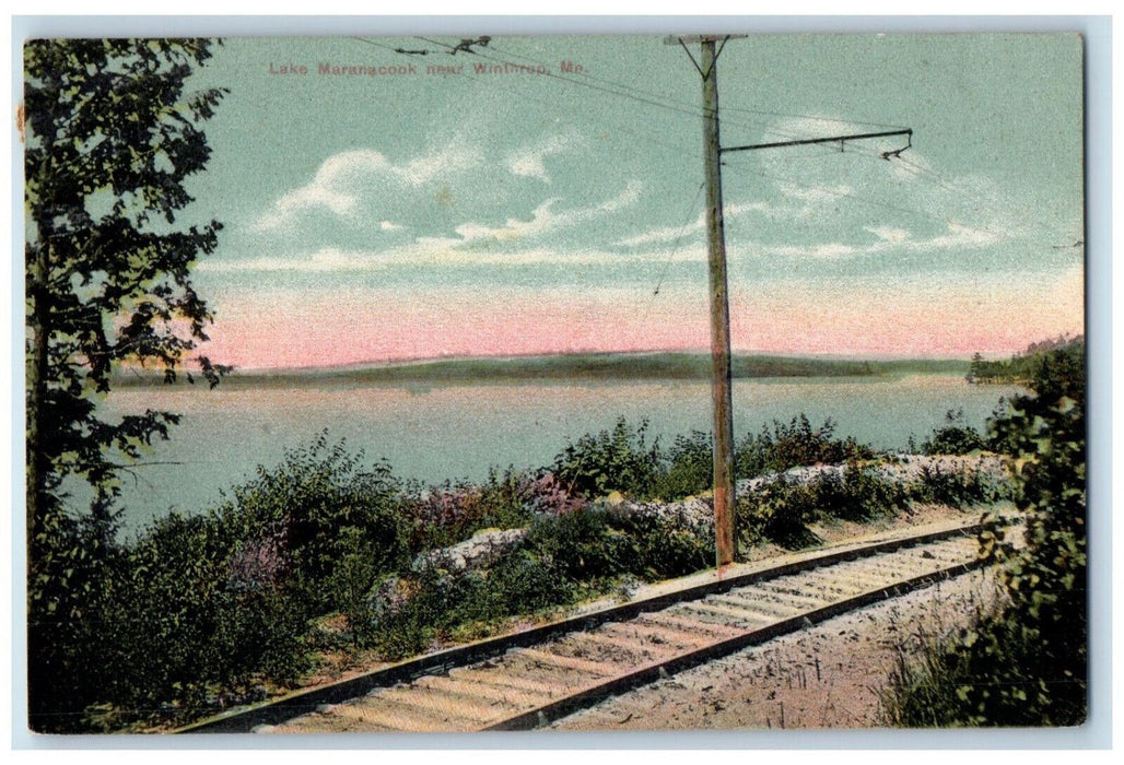 1910 Railway, Lake Maranacook Near Winthrop Maine ME Antique Posted Postcard