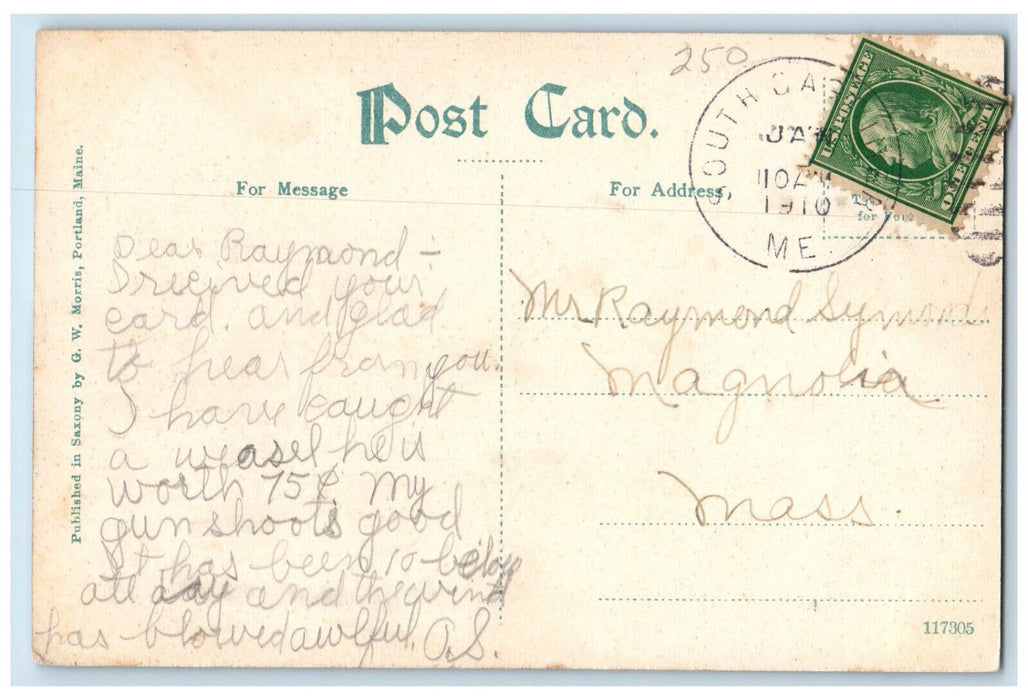 1910 Railway, Lake Maranacook Near Winthrop Maine ME Antique Posted Postcard
