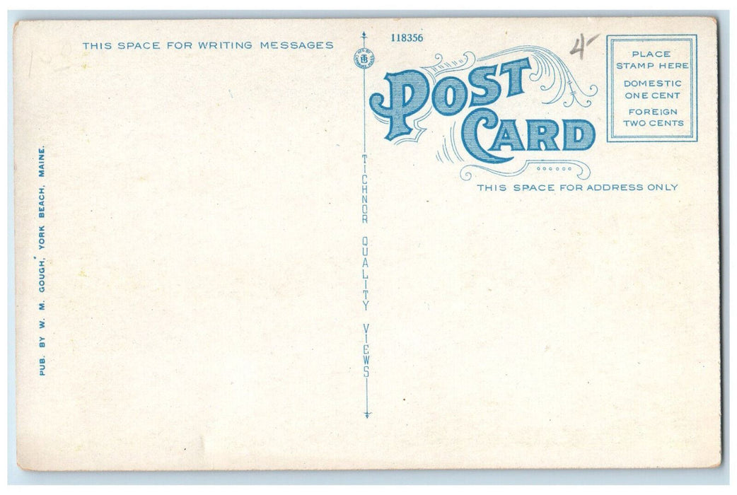 c1940's Boat Scene Sewalls Bridge, First Pile Bridge in US York ME Postcard
