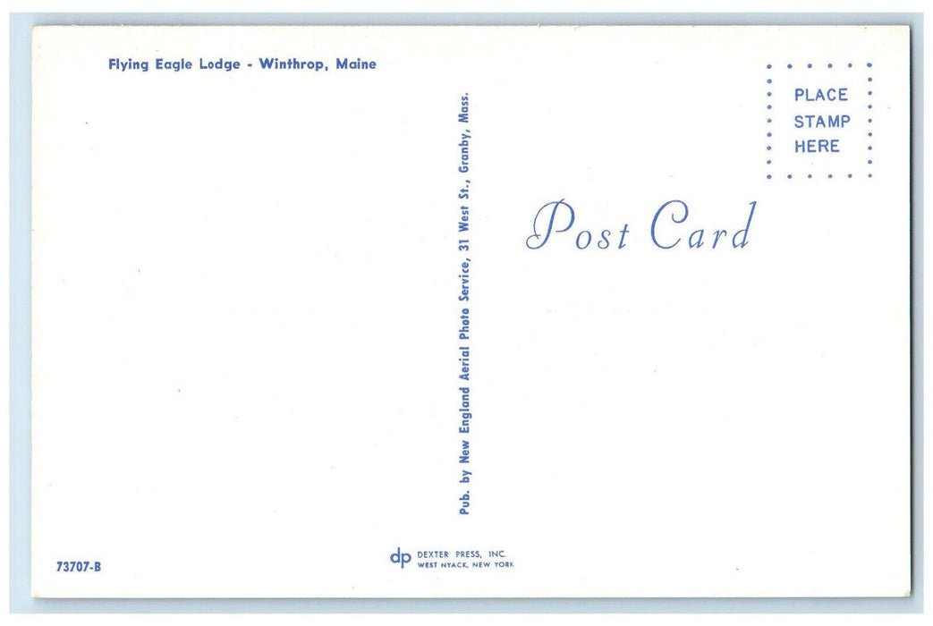 c1950's Flying Eagle Lodge Winthrop Maine ME Vintage Unposted Postcard
