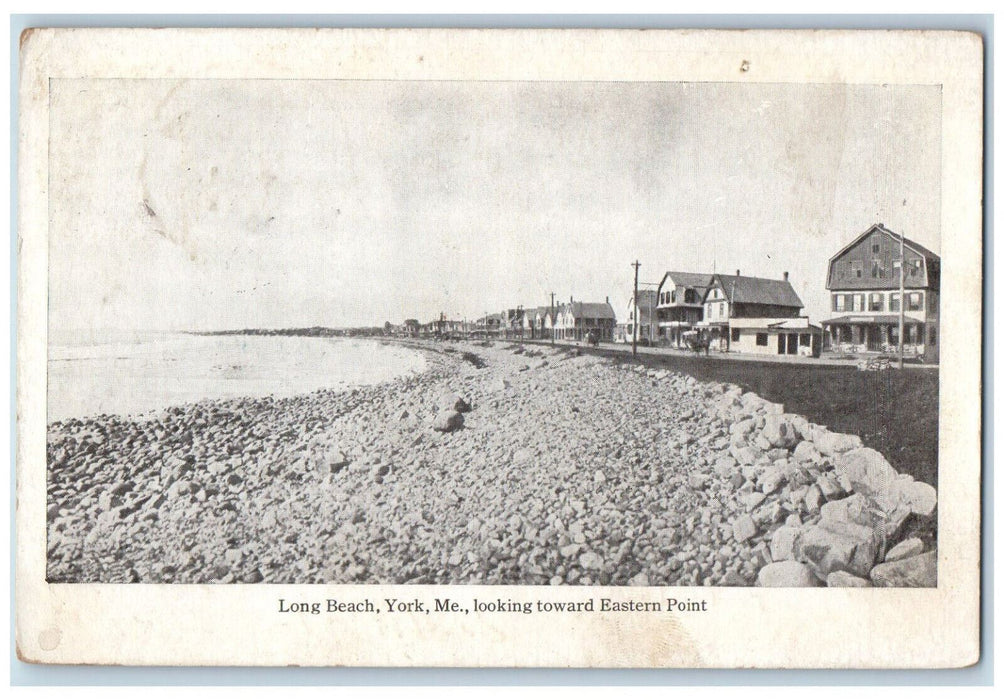 1921 Looking Toward Eastern Point, Buildings, Long Beach York Beach ME Postcard