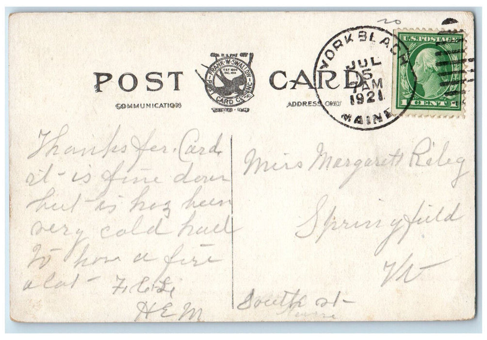 1921 Looking Toward Eastern Point, Buildings, Long Beach York Beach ME Postcard