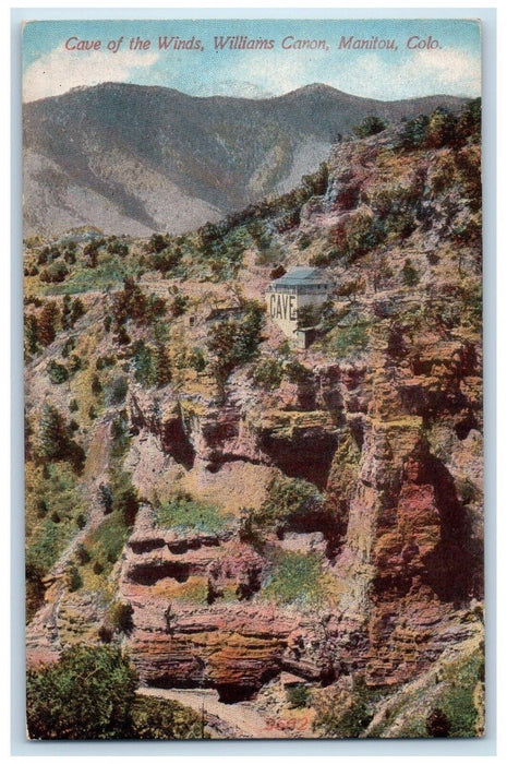 c1910's Cave Winds Williams Canon Temple Drive Pike Manitou Colorado CO Postcard