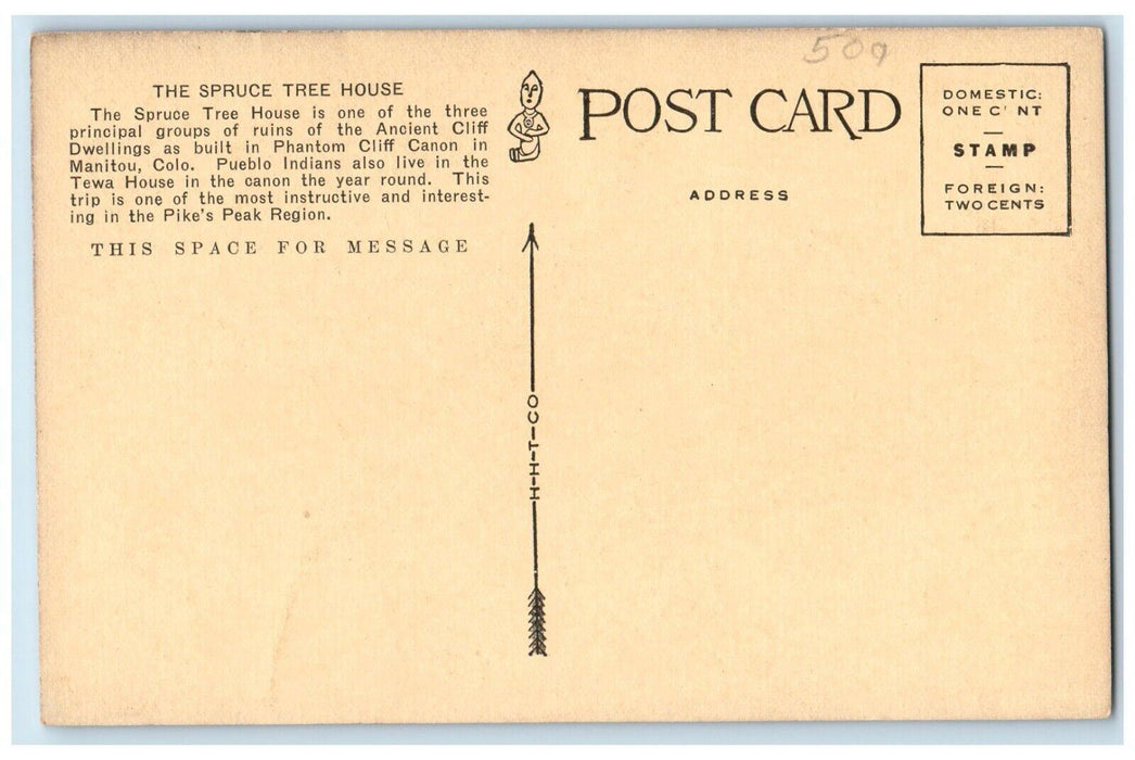 c1910's Spruce Tree House Ancient Cliff Dwellings Manitou Colorado CO Postcard