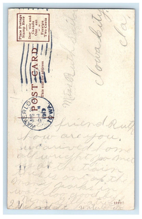 1913 Washington Park View Waterloo Iowa IA Posted Antique Postcard