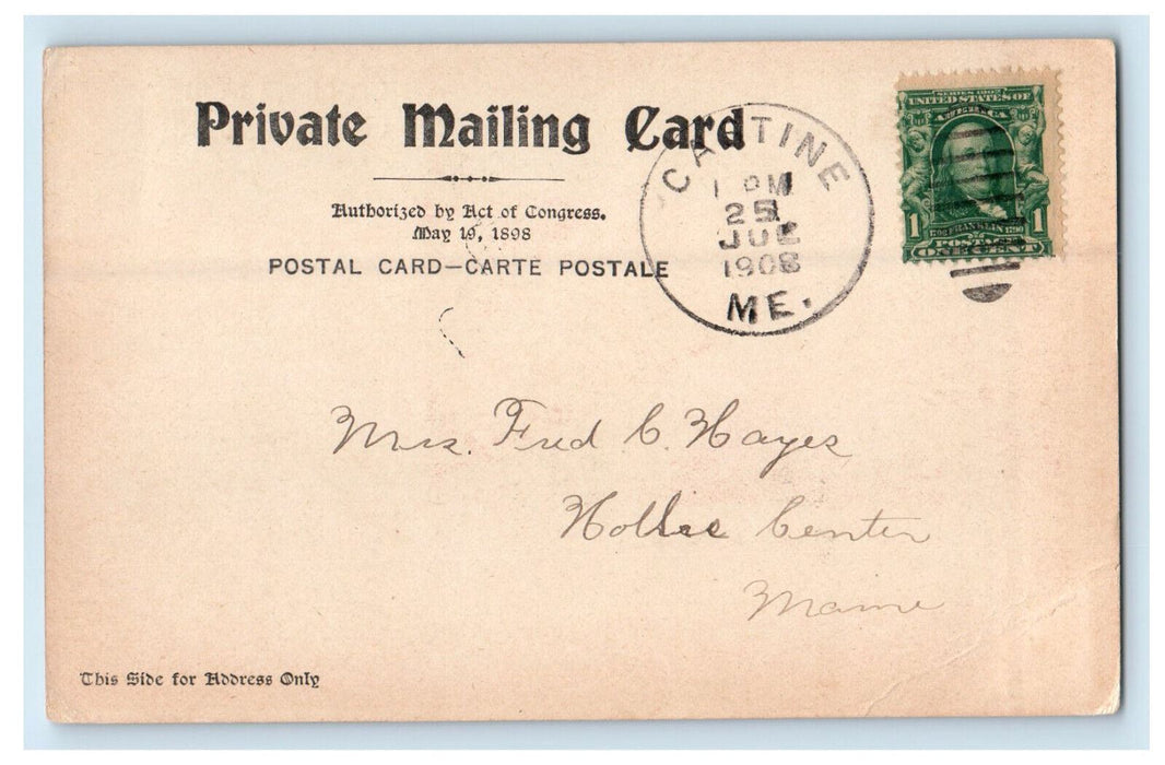 1908 Sunset High Street, Greetings from Castine Maine ME Posted PMC Postcard