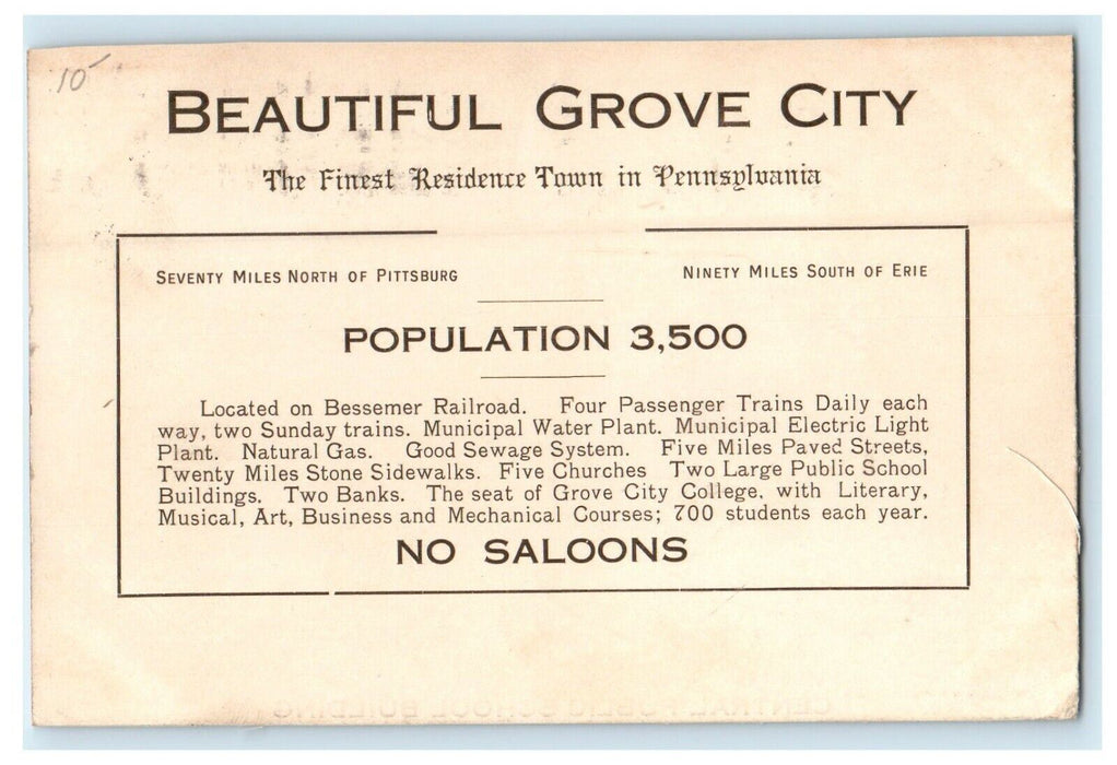 c1908 Central Public School Building, Pennsylvania PA Advertising Postcard