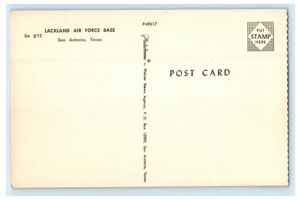 Lackland U.S Military Airforce Base Fighter Jet San Antonio Texas TX Postcard
