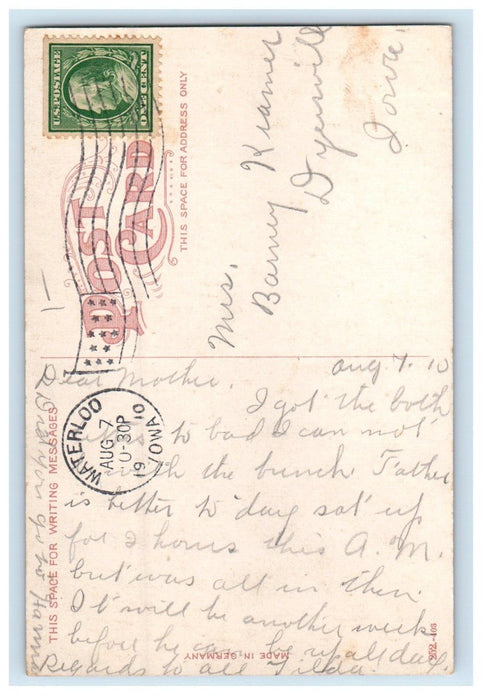 1910 Scene On Cedar River Waterloo Iowa IA Posted Antique Postcard