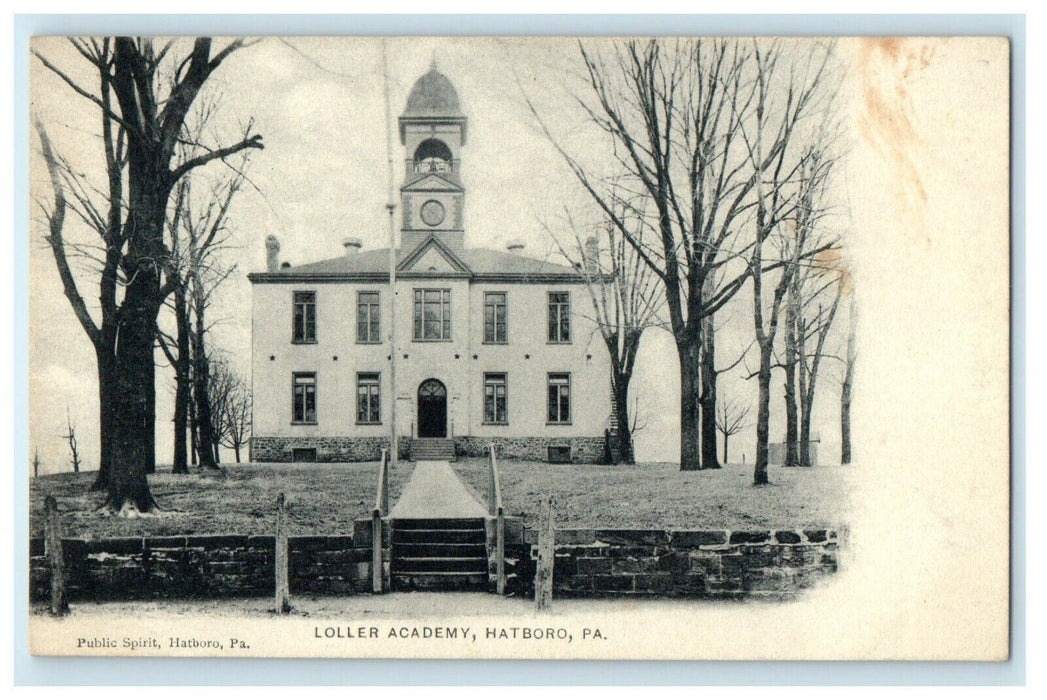 c1905 Loller Academy Public Spirit Church Hatboro Pennsylvania PA Postcard