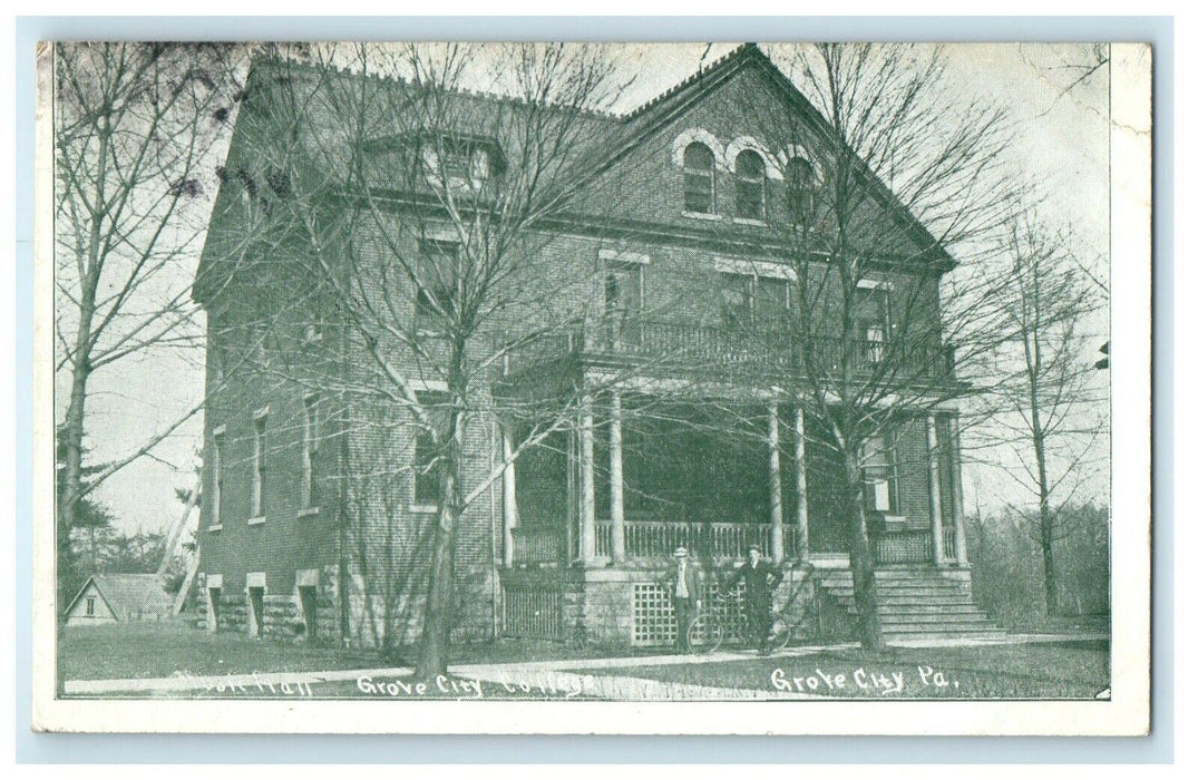 1908 Grove City College Music Hall Pennsylvania PA Posted Antique Postcard