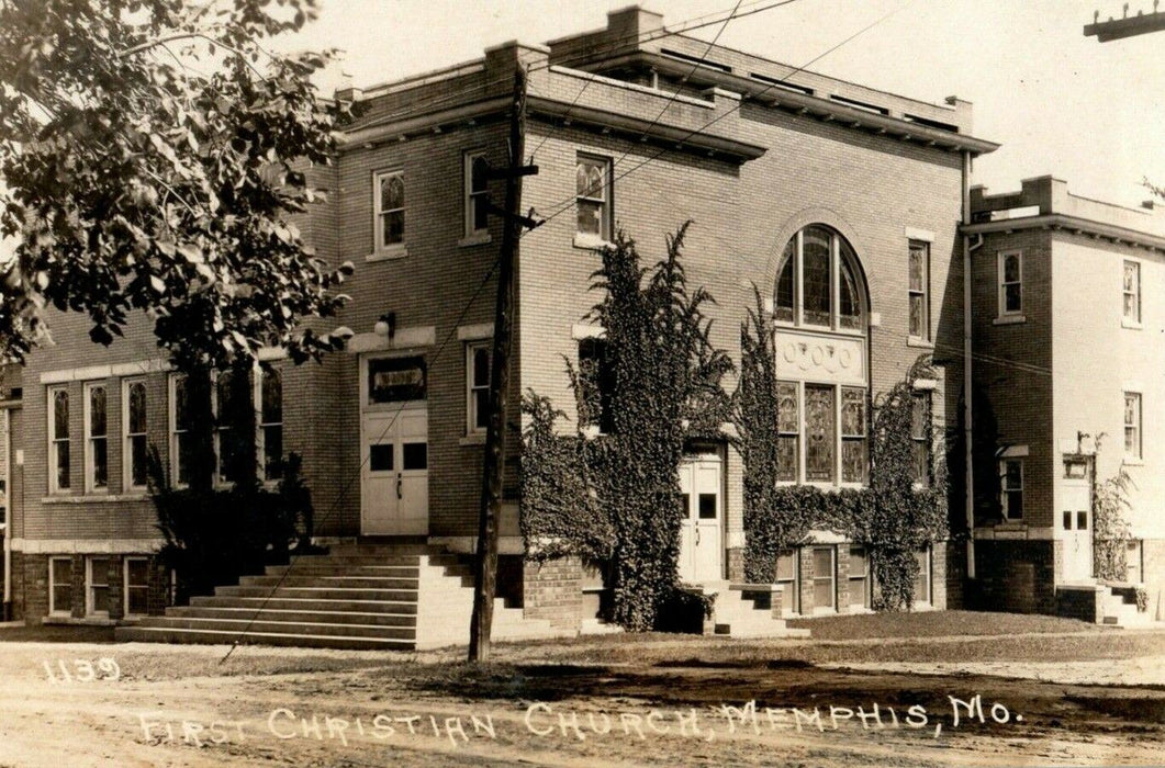 c1910 First Christian Church Memphis Missouri RPPC Photo Antique Postcard