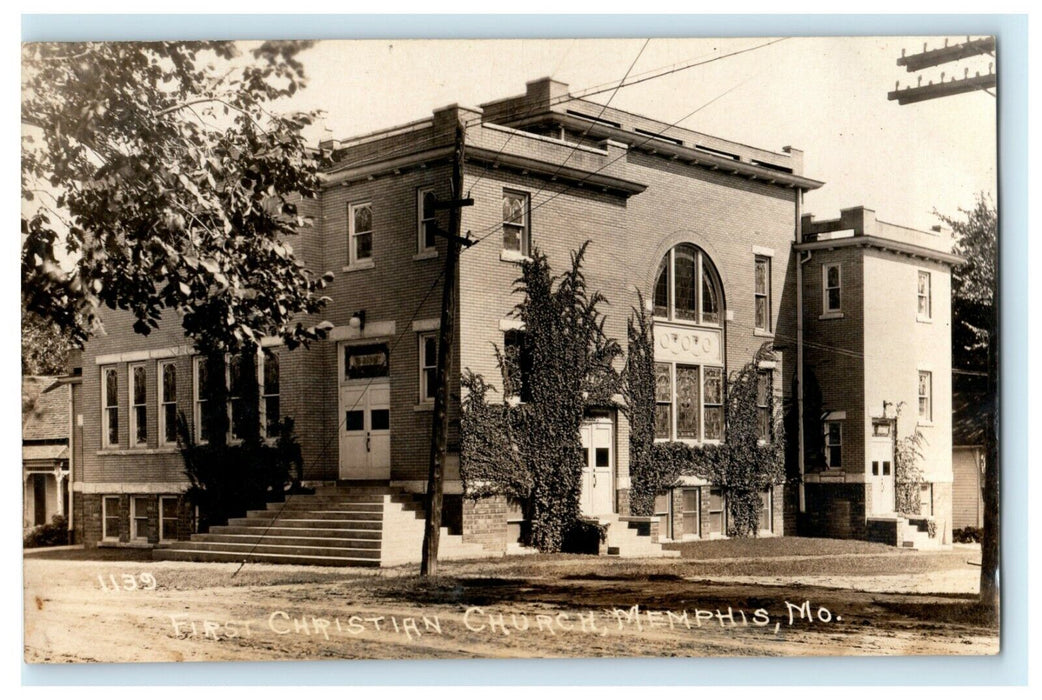 c1910 First Christian Church Memphis Missouri RPPC Photo Antique Postcard