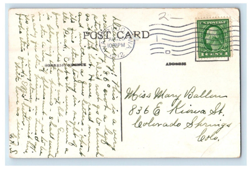 1912 View Of The Cedar River Waterloo Iowa IA Posted Antique Postcard