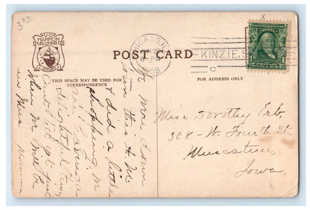 1908 Interior Decoration Marshall Field & Co's Retail Store Chicago IL Postcard