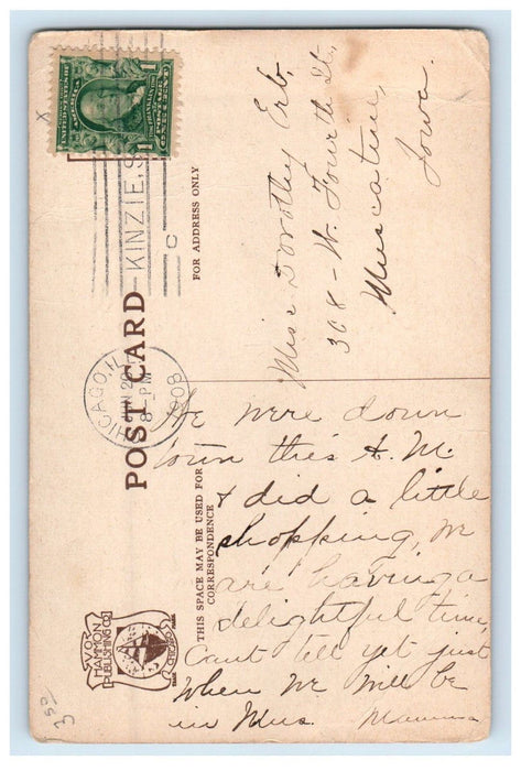 1908 Interior Decoration Marshall Field & Co's Retail Store Chicago IL Postcard