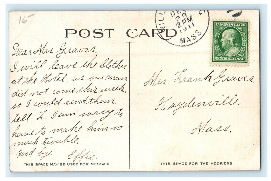 c1911 B & M Station, North Adams, Massachusetts MA Antique Postcard