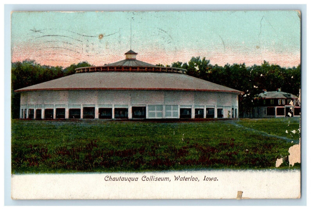 1910 View Of Chautauqua Coliseum Waterloo Iowa IA Posted Antique Postcard