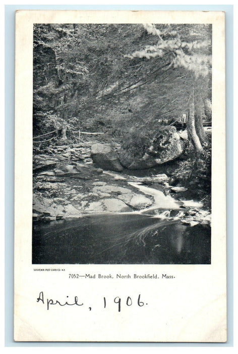 c1906 Mad Brook, North Brookfield, Massachusetts MA Antique Postcard