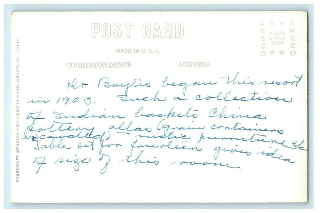c1940's Pinecrest Resort San Bernardino Mts. California CA RPPC Photo Postcard