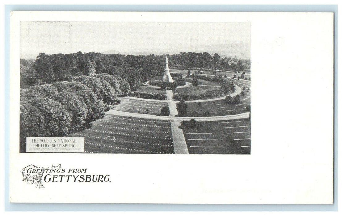 c1904 Greetings from Gettysburg, Pennsylvania PA Unposted Antique Postcard