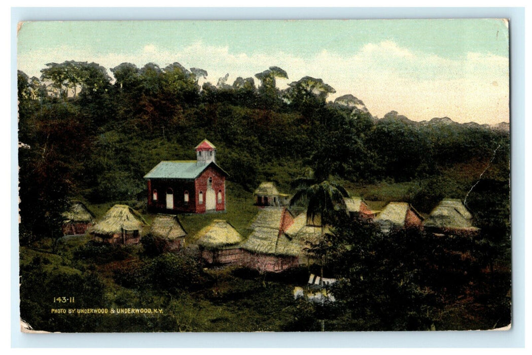 PANAMA Native Settlement at site of former FORT CHAGRES c1910s Postcard