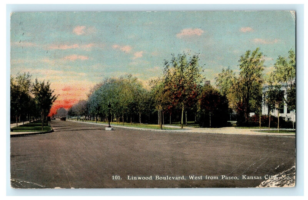 1911 Linwood Boulevard Paseo Kansas City Parkville Missouri MO Antique Postcard