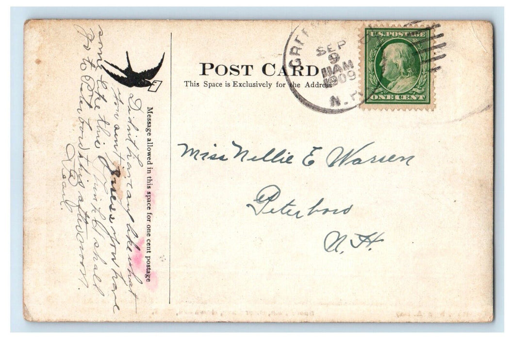 1909 Shore Path Otter Lake Greenfield New Hampshire NH Posted Antique Postcard