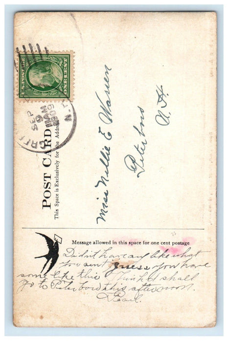1909 Shore Path Otter Lake Greenfield New Hampshire NH Posted Antique Postcard