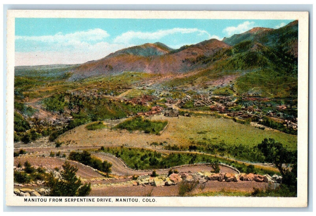 c1920's Manitou Serpentine Drive Pikes Peak Region Manitou Colorado CO Postcard