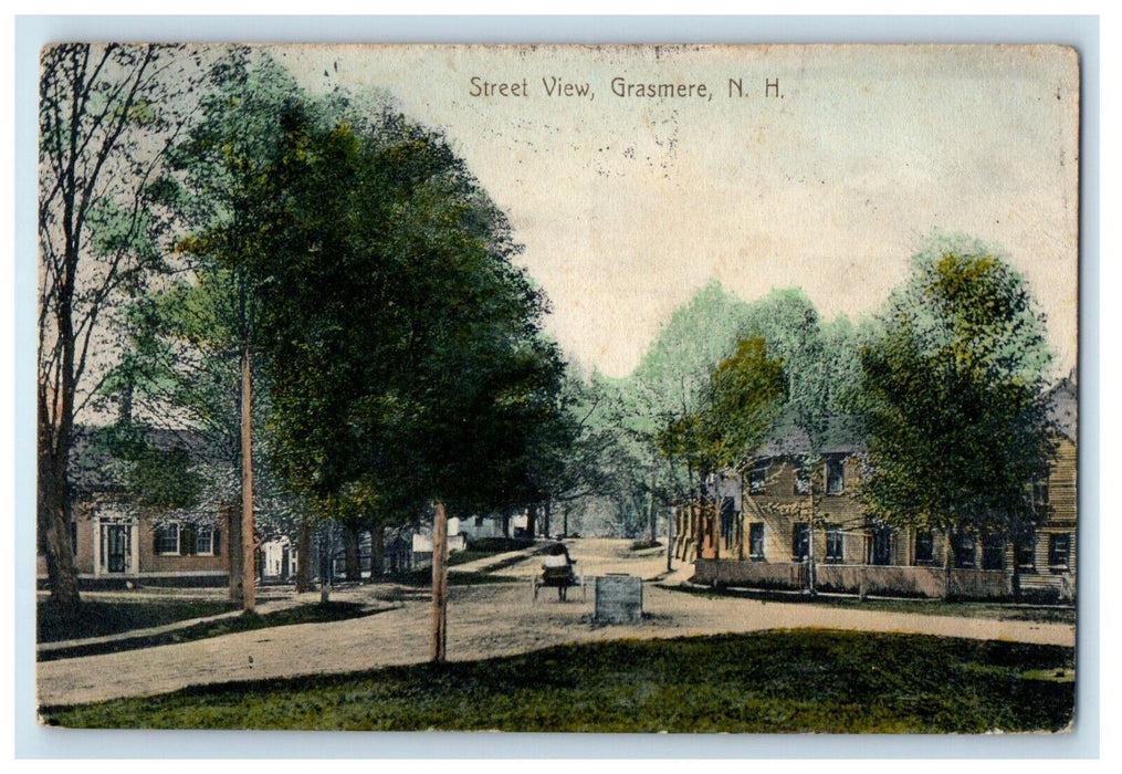 1908 Street View Horse And Buggy Grasmere New Hampshire NH Antique Postcard