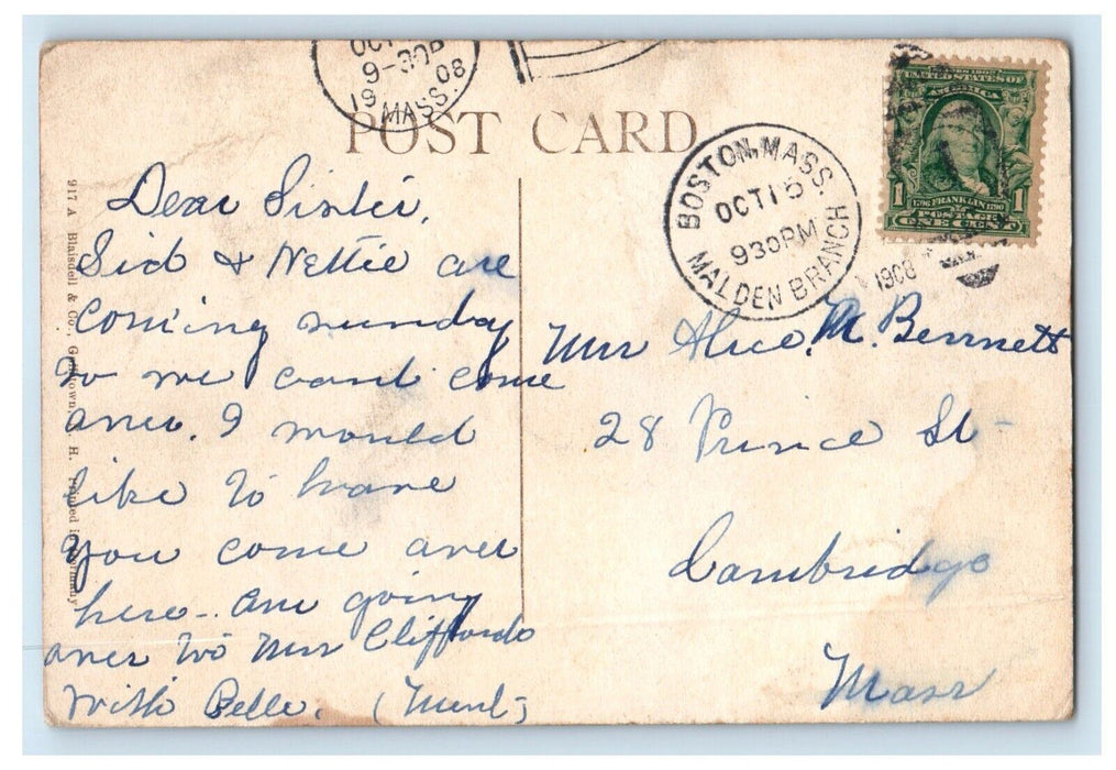1908 Street View Horse And Buggy Grasmere New Hampshire NH Antique Postcard