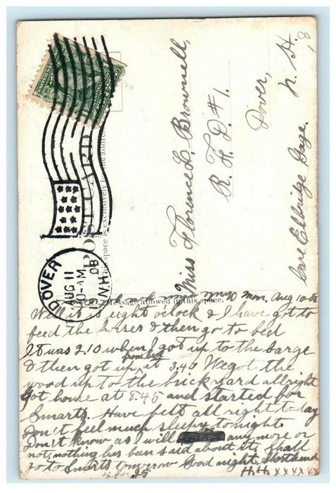 c1908 Ghain Bridge, Amesbury and Newburyport, Massachusetts MA Antique Postcard