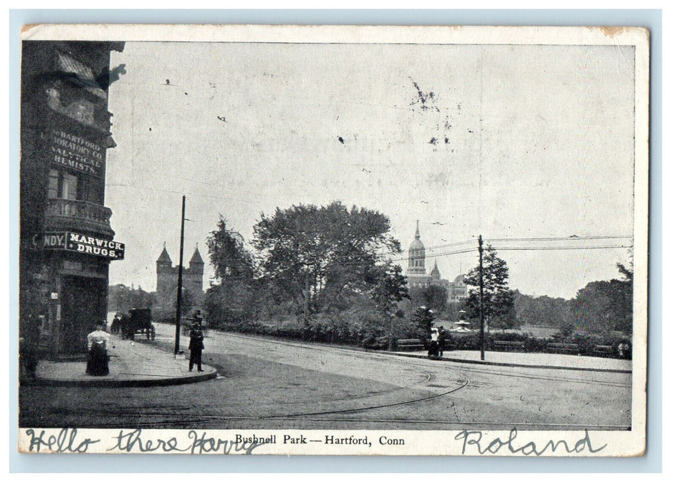 1906 Bushnell Park Hartford Connecticut CT PMC Provincetown MA Postcard