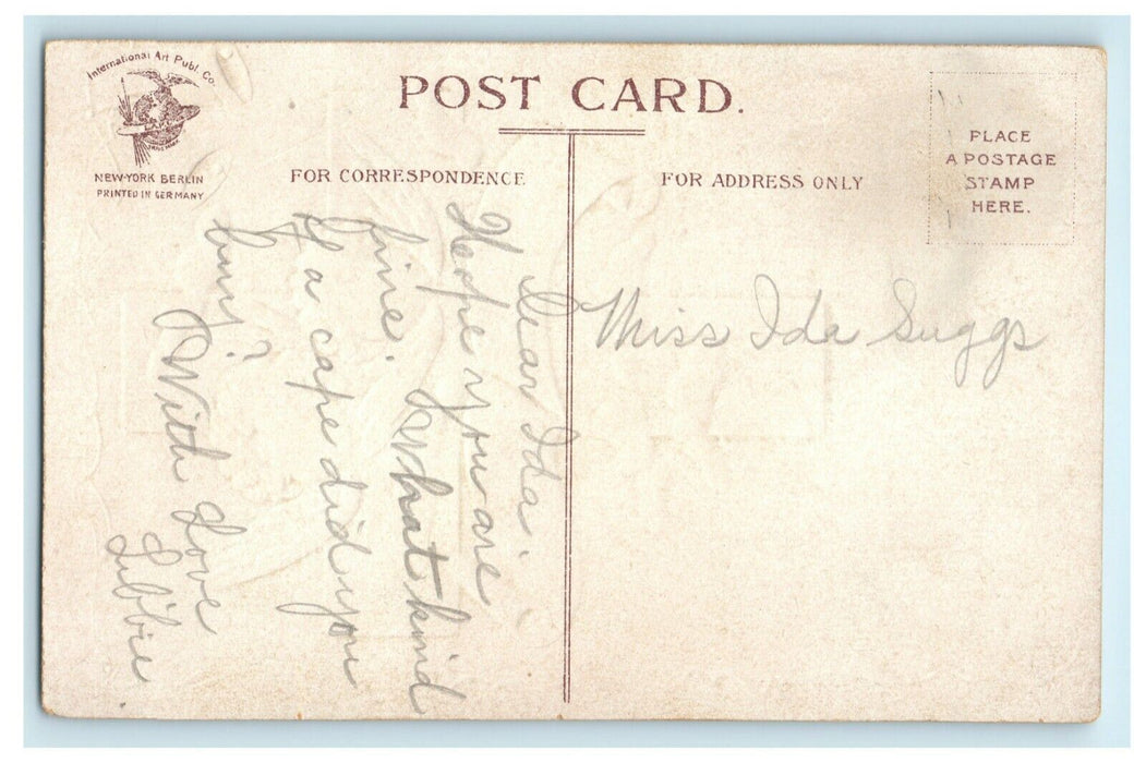 c1910 Easter Angels International Art Publishing Cross Antique Postcard