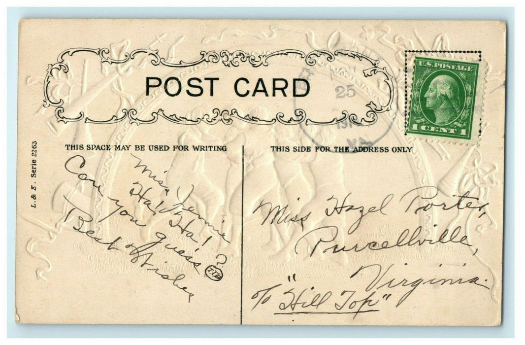 1911 'Rah Rah Thanksgiving' Football Soccer Team Celebrating Sports Postcard