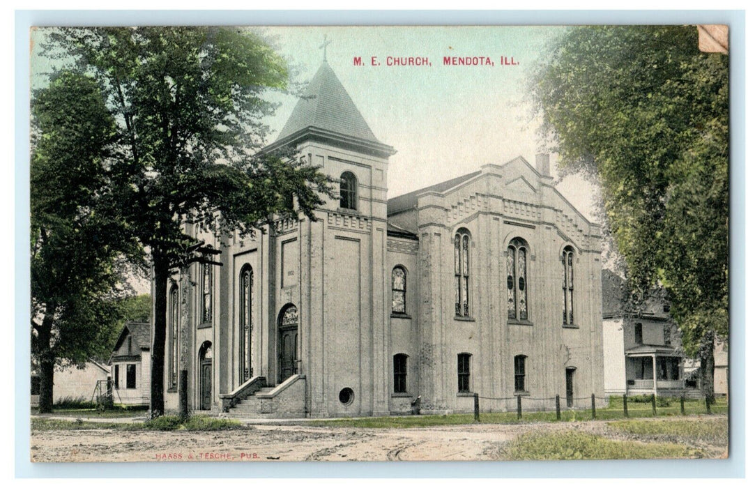 Methodist Church - Mendota Illinois c1910 Unused Antique Postcard