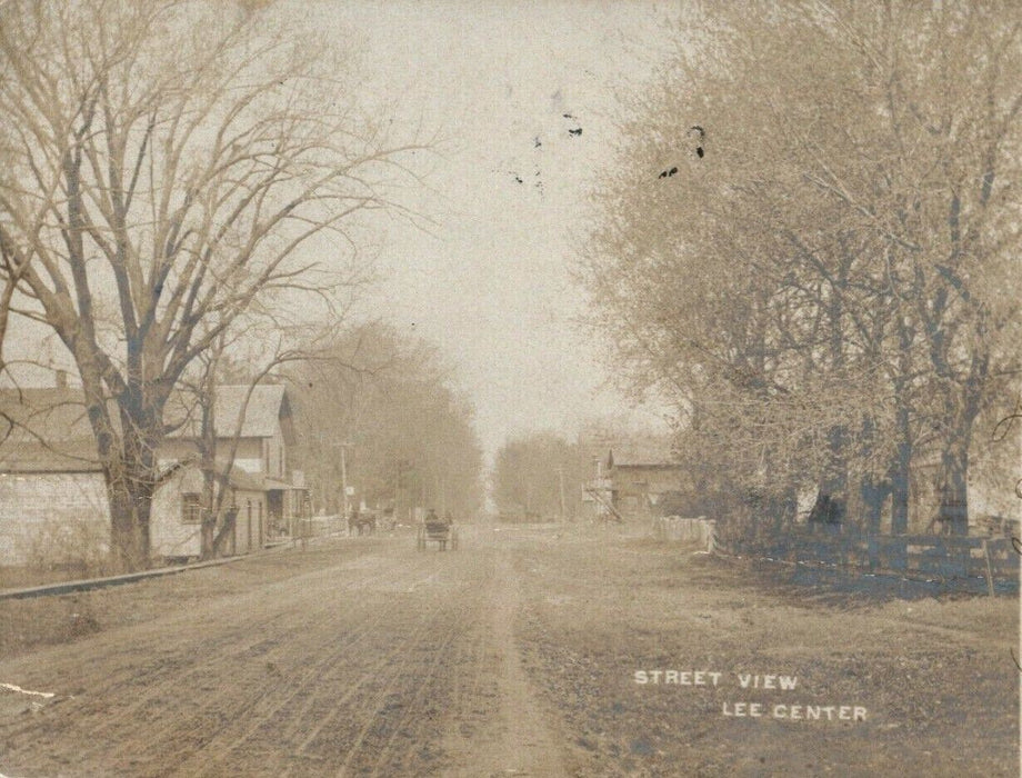 Lee Center Illinois Street View 1905 RPPC Photo Dixon Cancel  Antique Postcard