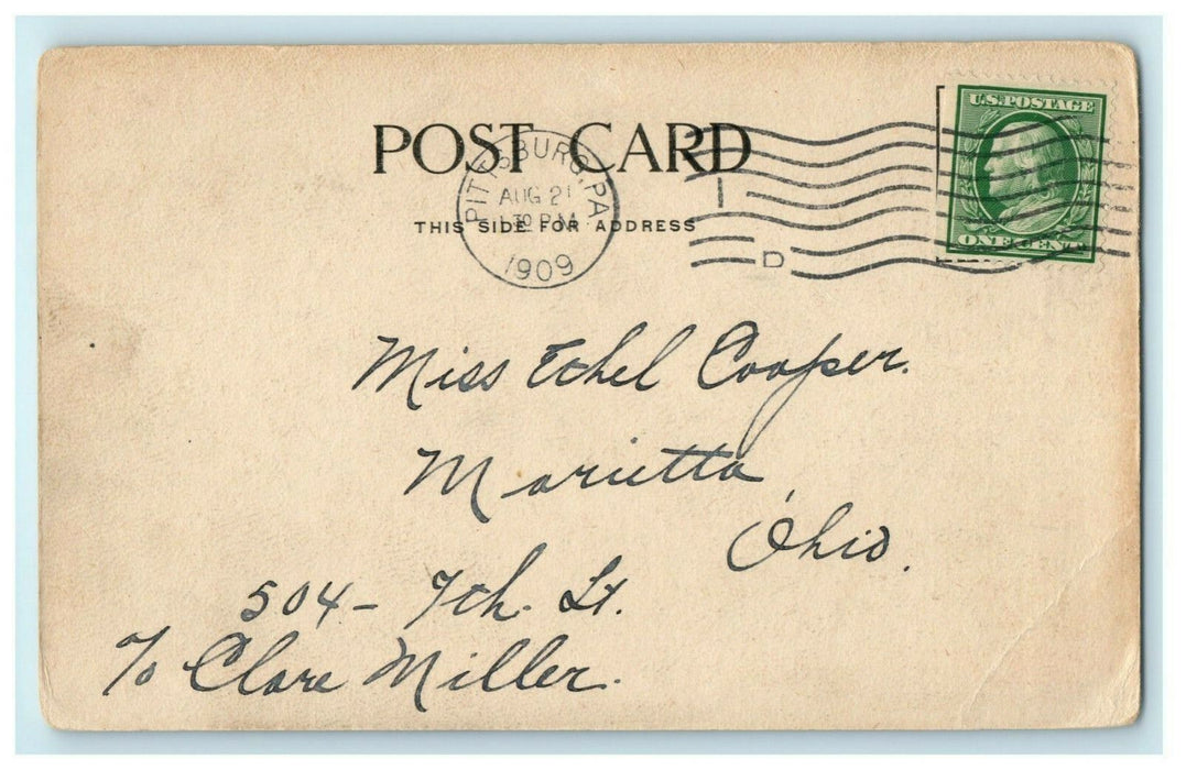 1909 Hotel Schenley Pittsburgh Pennsylvania PA Antique Postcard