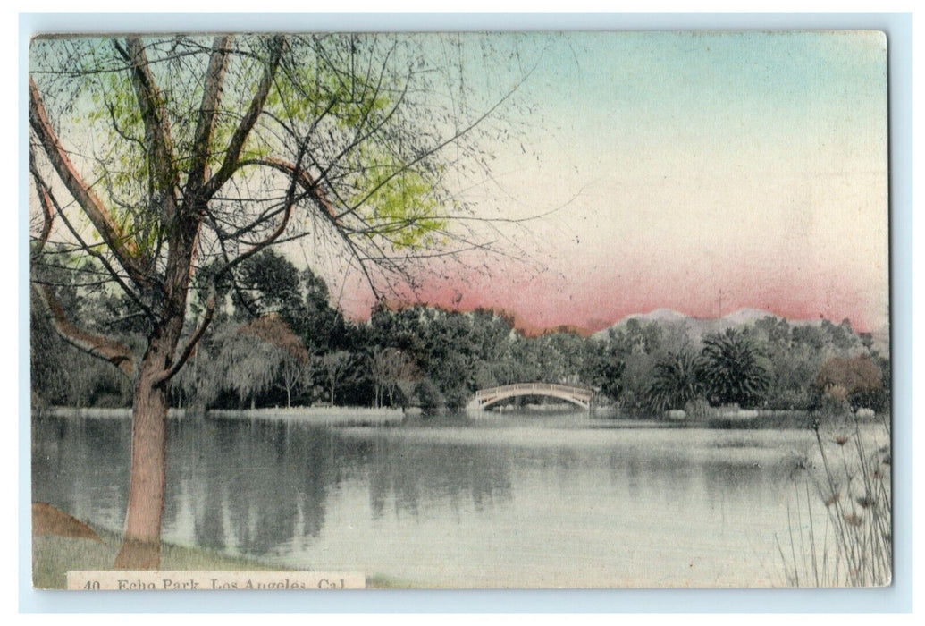 c1910 Echo Park Los Angeles California CA Made in Japan Globe Novelty Postcard