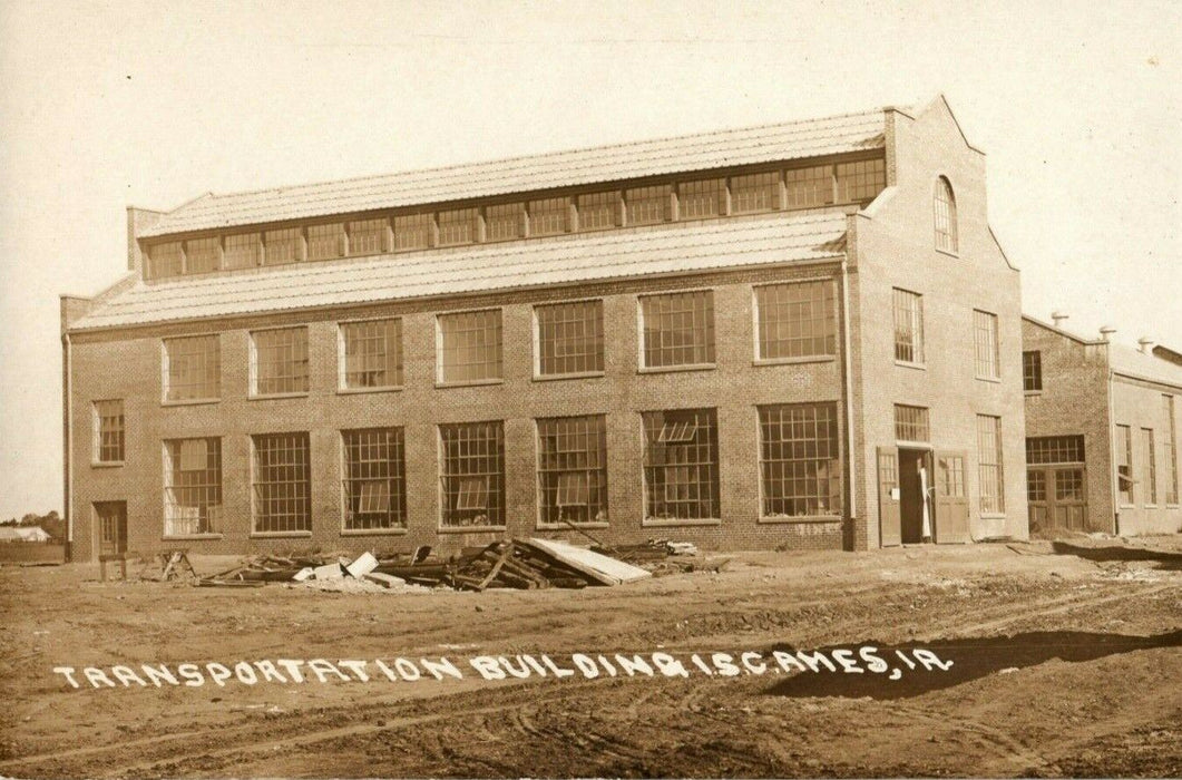 Transportation Building ISC Ames Iowa University c1930's RPPC Photo Postcard