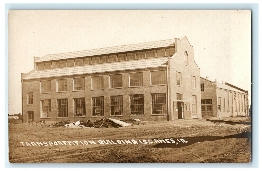 Transportation Building ISC Ames Iowa University c1930's RPPC Photo Postcard