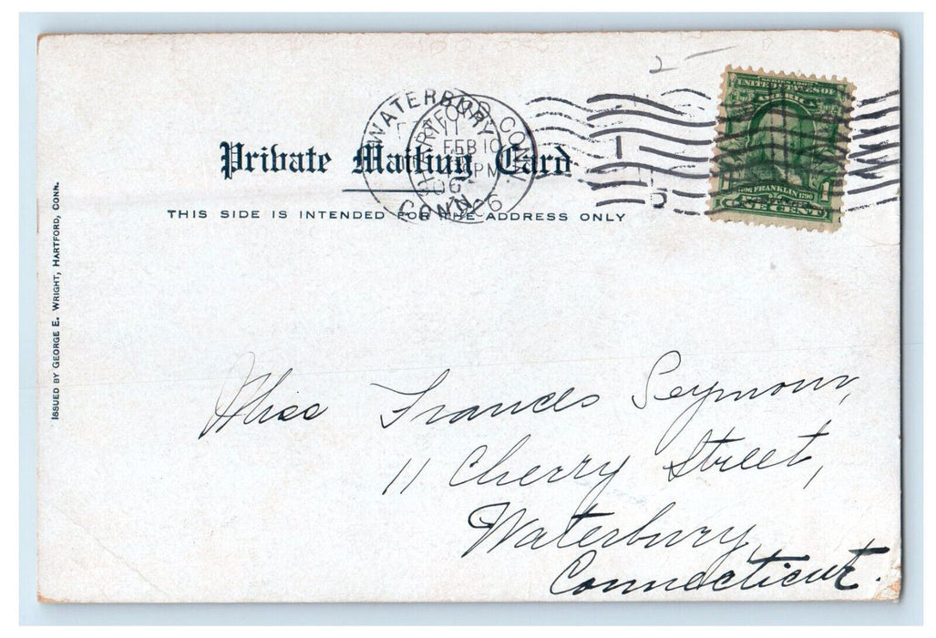 1906 Noah Webster School Cone Street Hartford Connecticut CT PMC Postcard