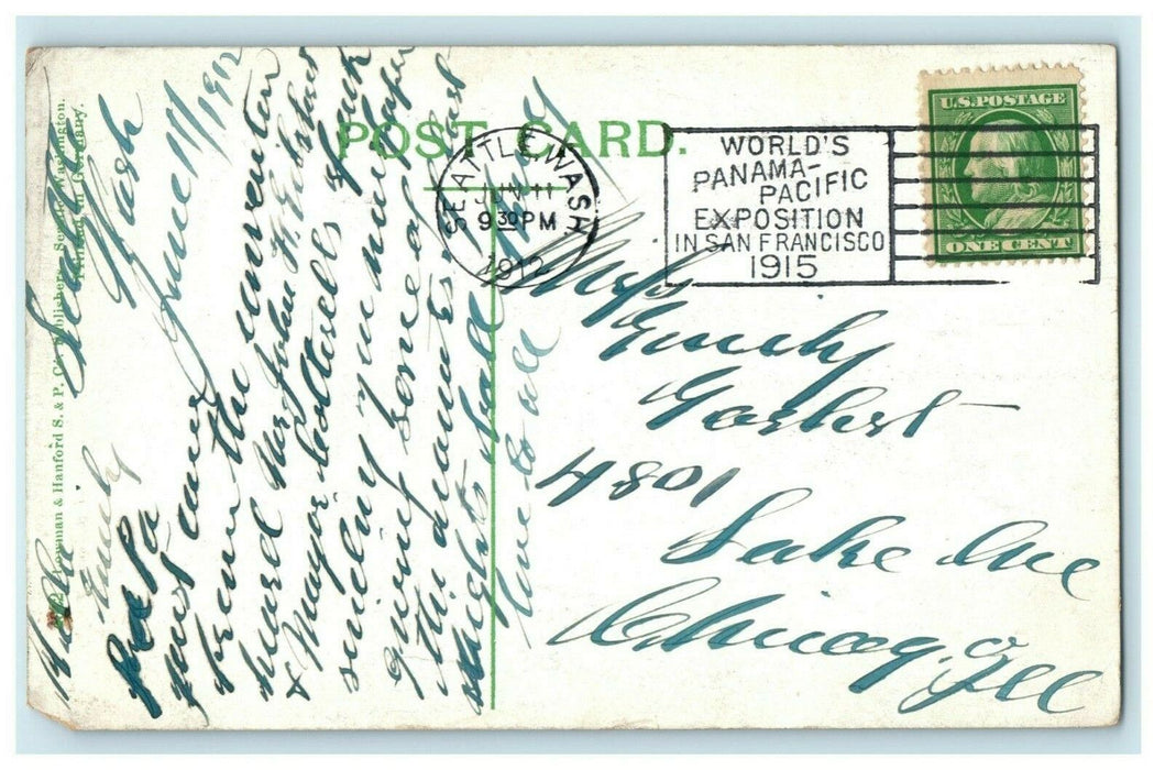 1912 Fisherman & Family Puget Sound Indian Native American Seattle WA Postcard