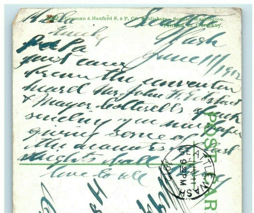 1912 Fisherman & Family Puget Sound Indian Native American Seattle WA Postcard