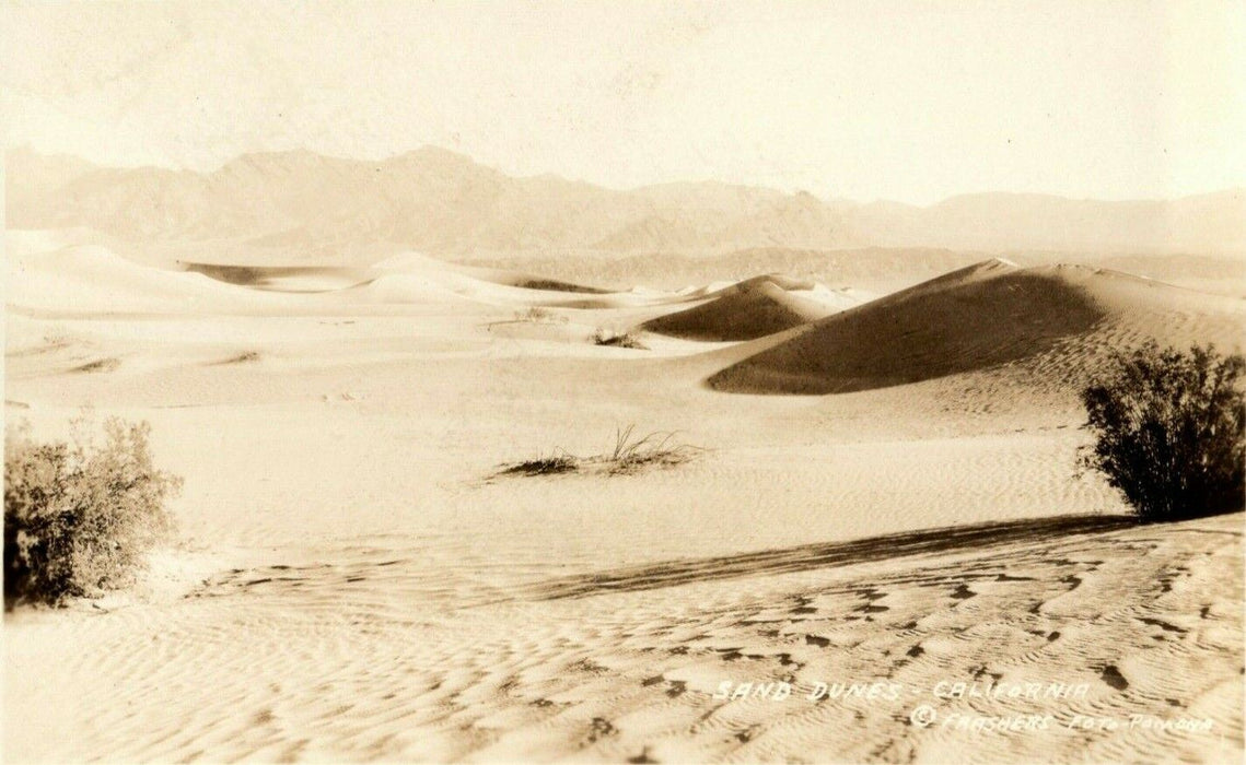 Sand Dunes Death Valley National Park c1930's Frashers Foto RPPC Photo Postcard