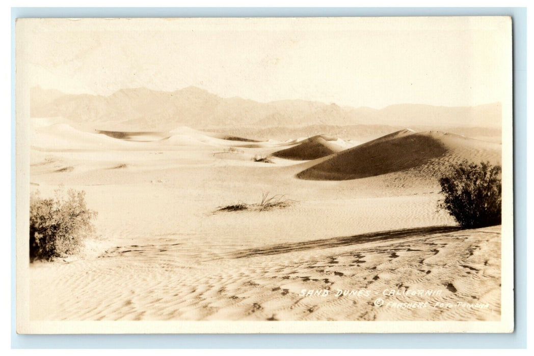 Sand Dunes Death Valley National Park c1930's Frashers Foto RPPC Photo Postcard