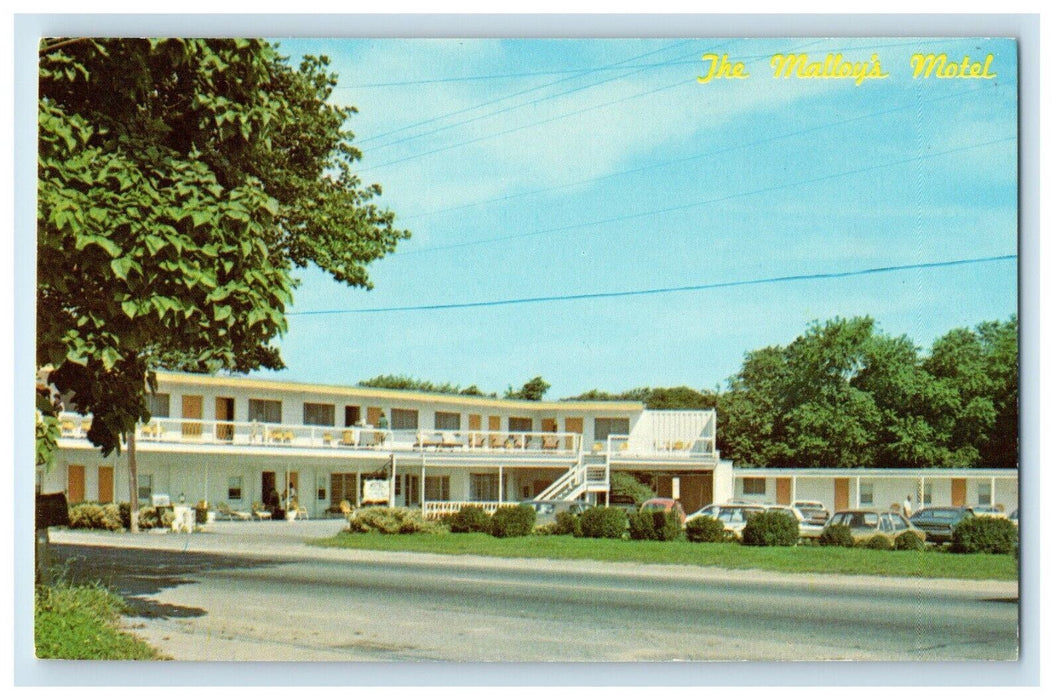 1988 The Malloy's Hotel Cars Rehoboth Delaware DE Vintage Postcard