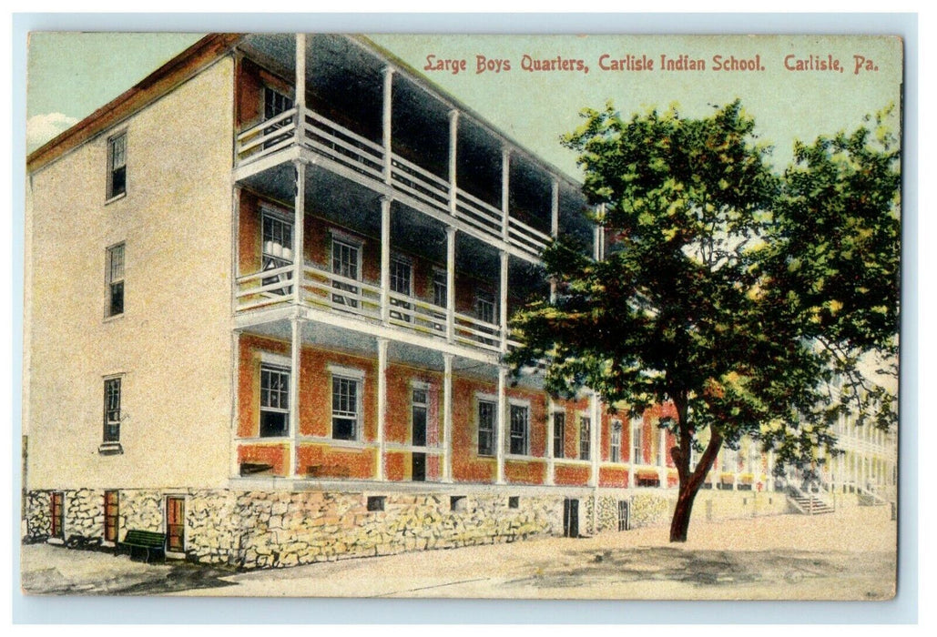 c1910 Large Boys Quarters, Carlisle Indian School, Pennsylvania PA Postcard